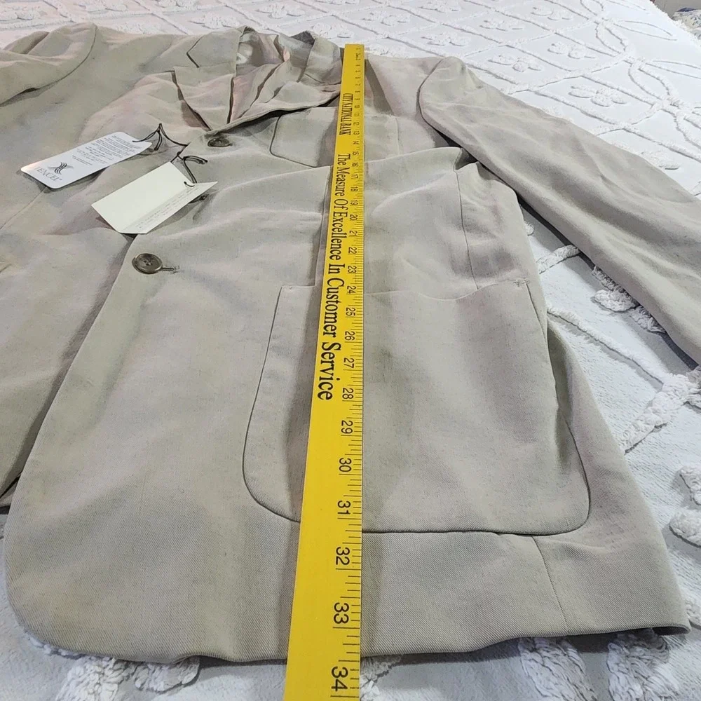 Axis Sports Coat Blazer Suit Jacket Tencel Fiber XL Beige Tan‎ 3 Button Shoulder